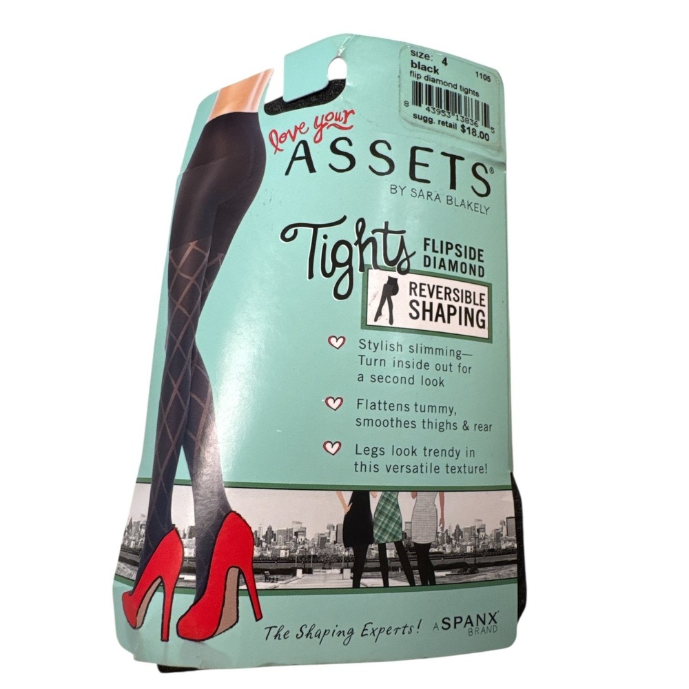 Sara‎ Blakely Love Your Assets Flip Diamond Women's Shaping Tights Black Size 4